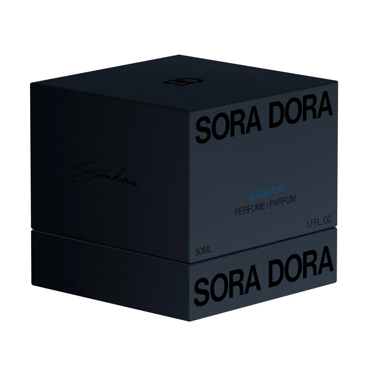 Black Sora Dora perfume box on a white background